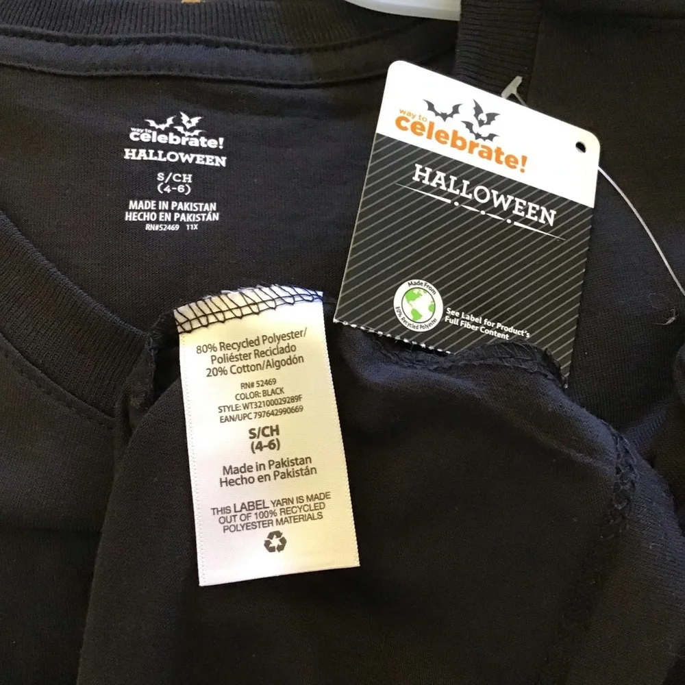 Halloween Womens Black Meow Moon Cat Short Sleeve Tee Shirt - Picture 8 of 11